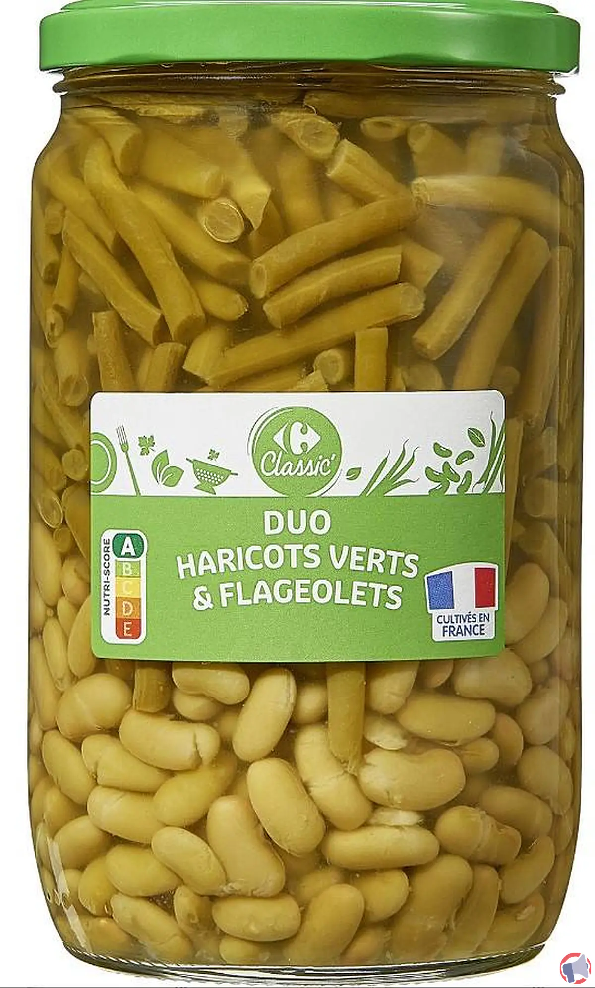 Rappel de produit : duo haricots verts & flageolets Carrefour classic