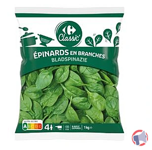 Rappel produit EPINARDS EN BRANCHES CARREFOUR CLASSIC