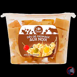 Rappel produit Dés de fromage au noix 150g Carrefour Classic Carrefour Classic