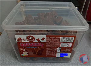 Rappel produit NOUNOURS GUIMAUVE boite 1kg Carrefour classic