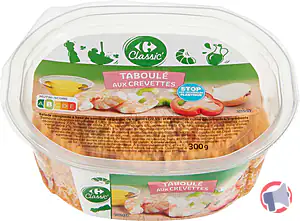 Rappel produit Taboulé aux crevettes Carrefour Classic