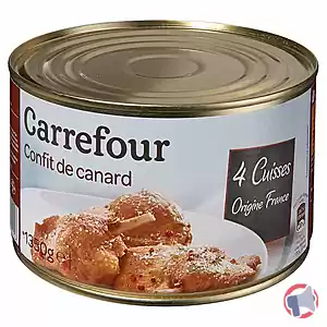 Rappel produit Confit de canard 4 Cuisses CARREFOUR