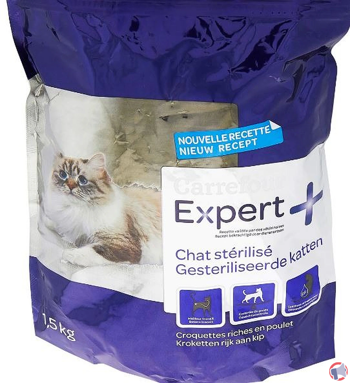 Rappel produit : croquettes pour chat stérilisé Carrefour EXPERT+ 1,5 kg pour risque de salmonellose