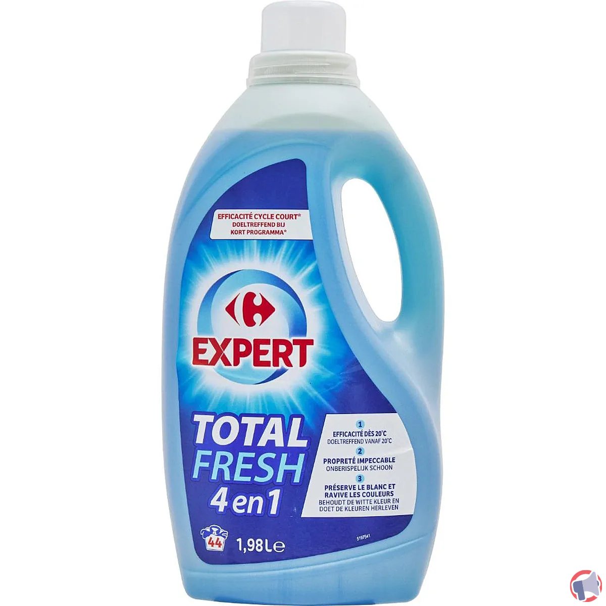 Rappel du produit : la lessive liquide carrefour expert total fresh 4