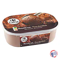 Rappel produit Carrefour Extra Bac chocolat noir avec copeaux 1L