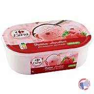 Rappel produit Carrefour Extra Bac Fraise avec morceaux 1L