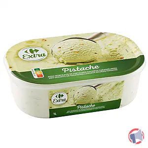 Rappel produit Bac Pistache avec morceaux de pistaches 1L Carrefour Extra