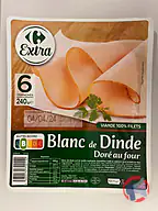 Rappel produit BLANC DE DINDE DORE AU FOUR CARREFOUR EXTRA
