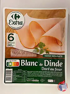 Rappel produit BLANC DE DINDE DORE AU FOUR CARREFOUR EXTRA