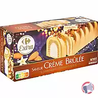 Rappel produit Carrefour Extra Bûche saveur Crème brûlée & amandes caramélisées 1L
