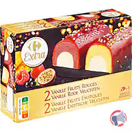 Rappel produit Bûchettes glacées 2 Vanille Fruits Rouges / 2 Vanille Fruits exotiques Carrefour Extra CARREFOUR EXTRA (photo numéro 1)