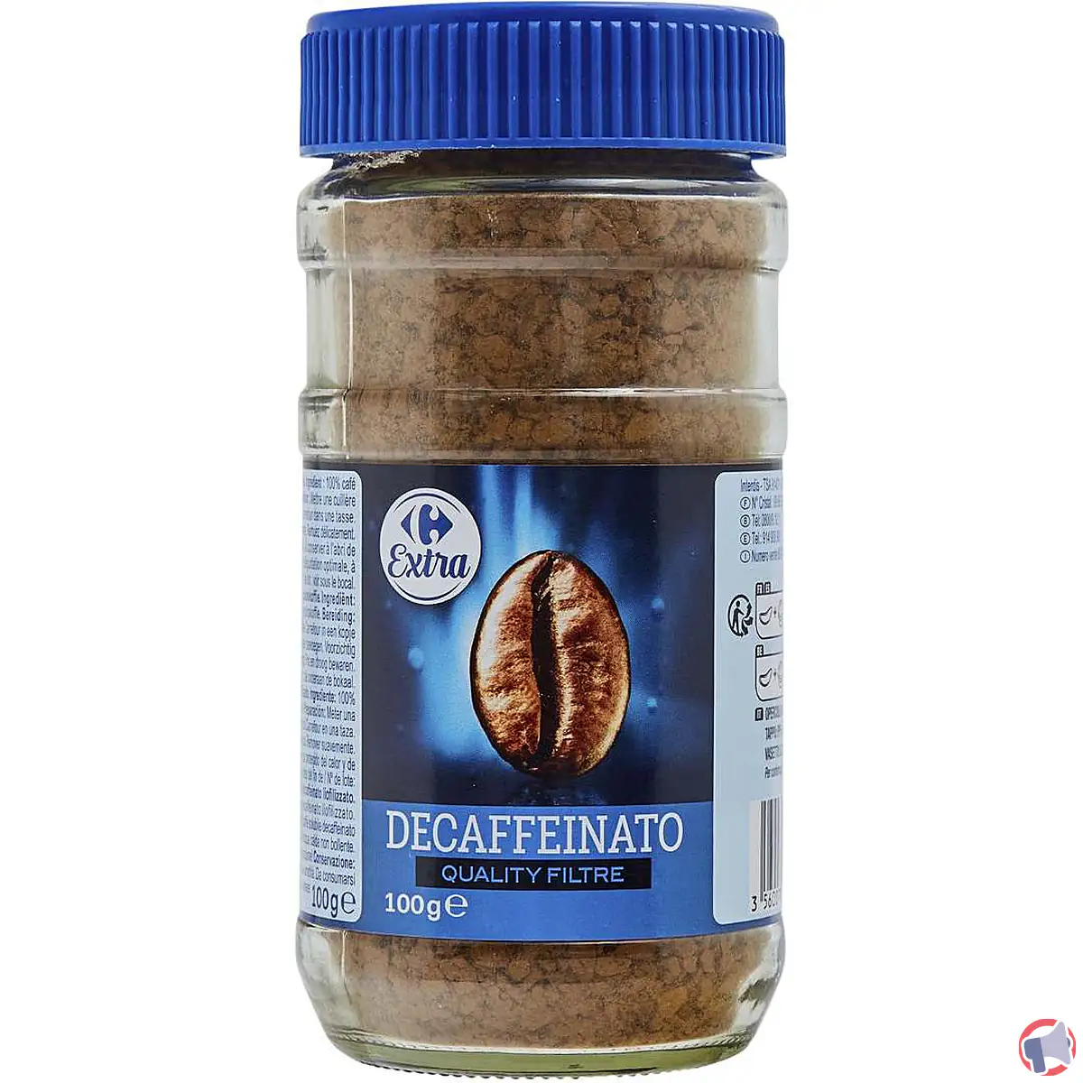 Rappel de produit : café soluble Decaffeinato Quality Filtre Carrefour Extra