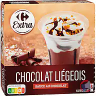 Rappel produit Carrefour Extra Chocolat Liégeois - Sauce au chocolat x6