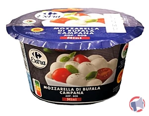 Rappel produit Mozzarella Di Bufala Campana AOP Mini Carrefour Extra
