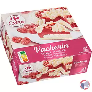 Rappel produit Vacherin Vanille Framboise 1,2L Carrefour Extra
