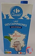 Rappel produit Lait des Campagnes du grand ouest demi-écrémé stérilisé UHT Carrefour (photo numéro 1)