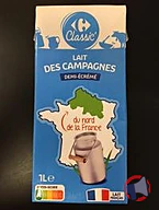 Rappel produit Lait des Campagnes du nord de la France Demi-écrémé Carrefour (photo numéro 1)