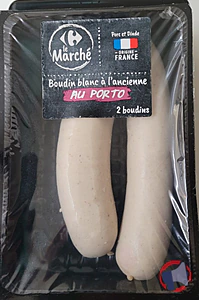 Rappel produit BOUDIN BLANC A L'ANCIENNE AU PORTO CARREFOUR LE MARCHE