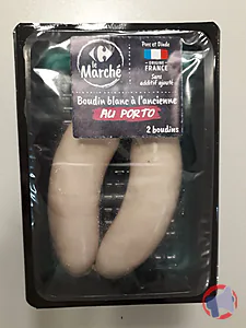Rappel produit Boudin blanc à l'ancienne au Porto Carrefour Le Marché