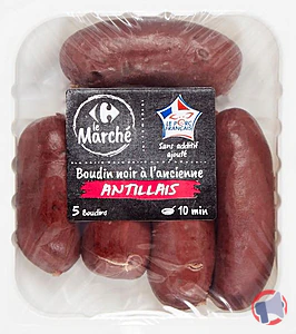Rappel produit BOUDIN NOIR A L'ANCIENNE ANTILLAIS CARREFOUR LE MARCHE