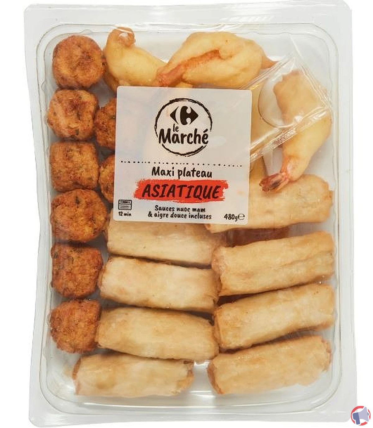 Rappel produit : Maxi Plateau Asiatique 480g de Carrefour Le Marché