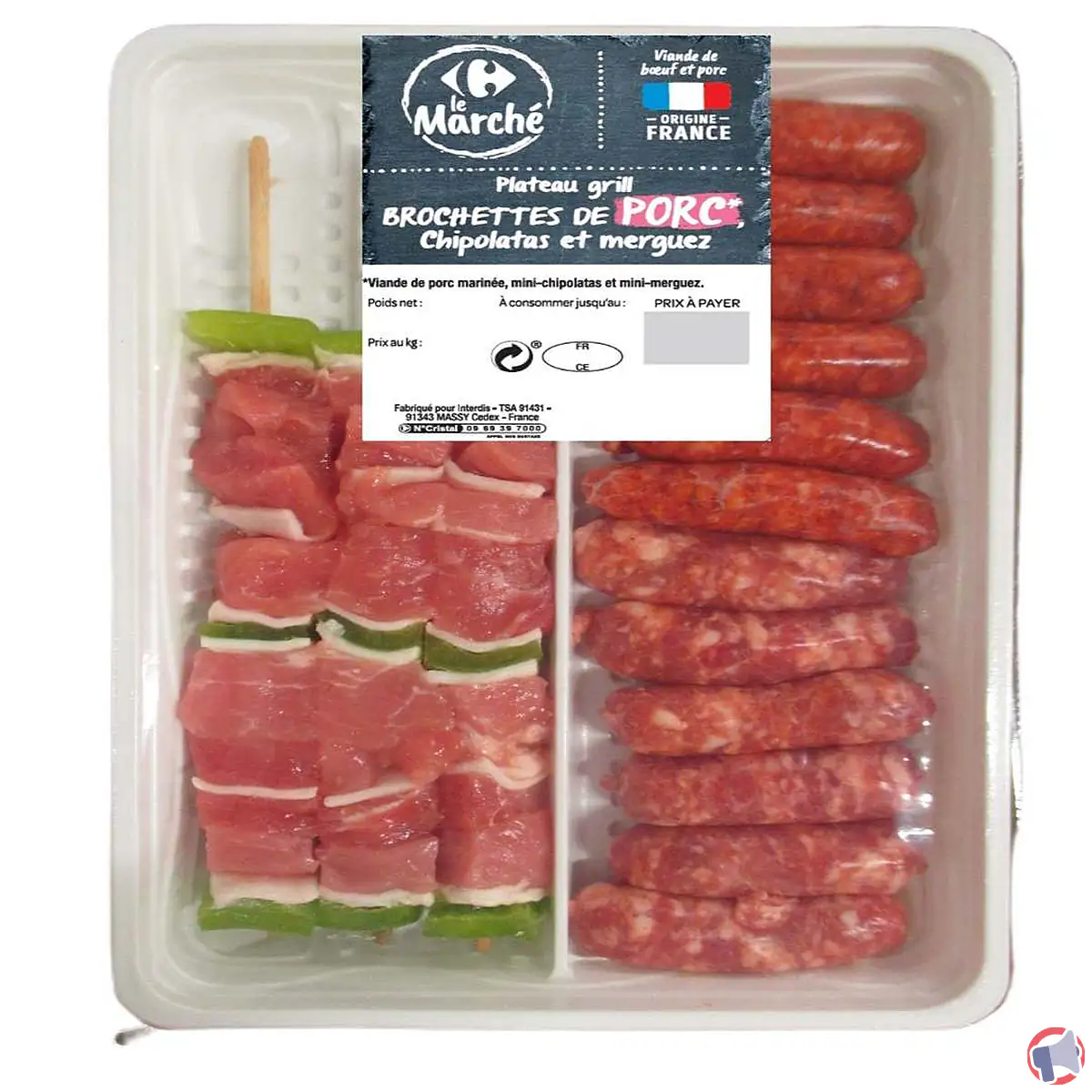 Rappel de produits : merguez et plateaux grill Carrefour Le Marché