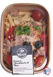 Rappel produit PENNE ARRABBIATA ET THON 350G CARREFOUR LE MARCHE