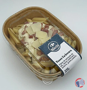 Rappel produit PENNE CARBONARA 320G CARREFOUR LE MARCHE