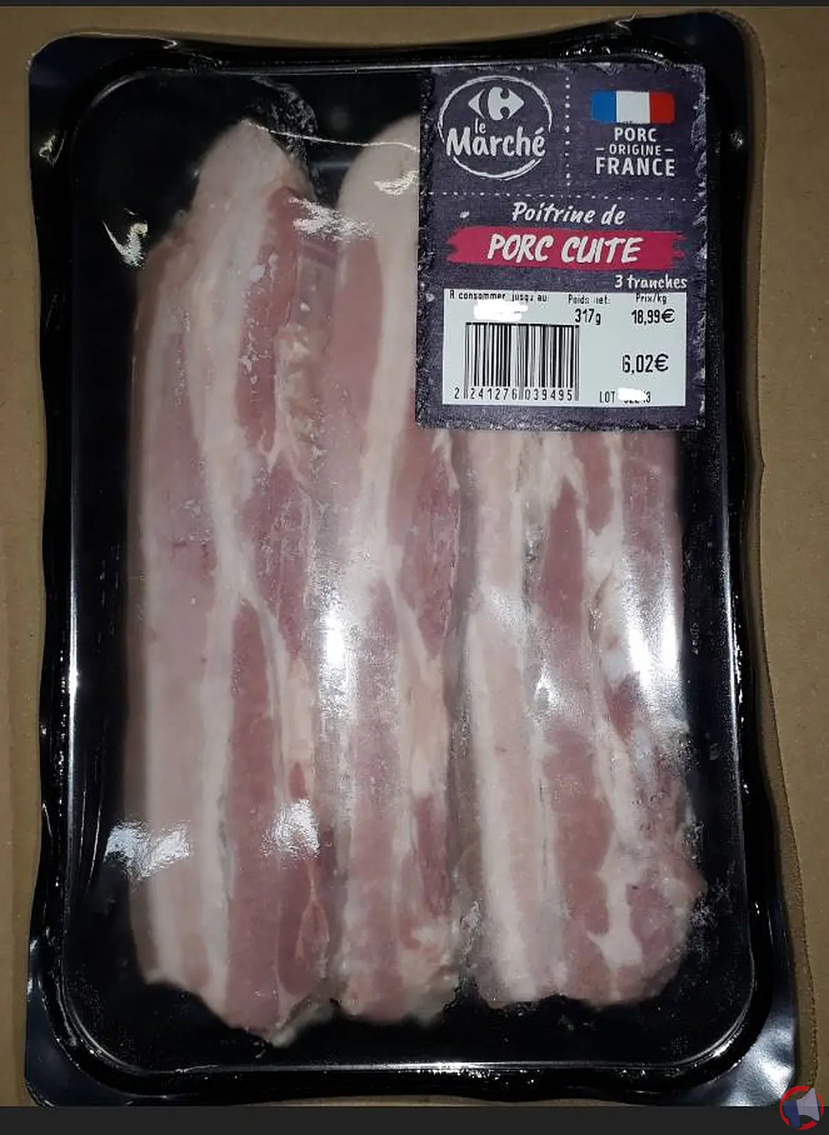 Rappel produit : carrefour marché poitrine de porc cuite (risque microbiologique)