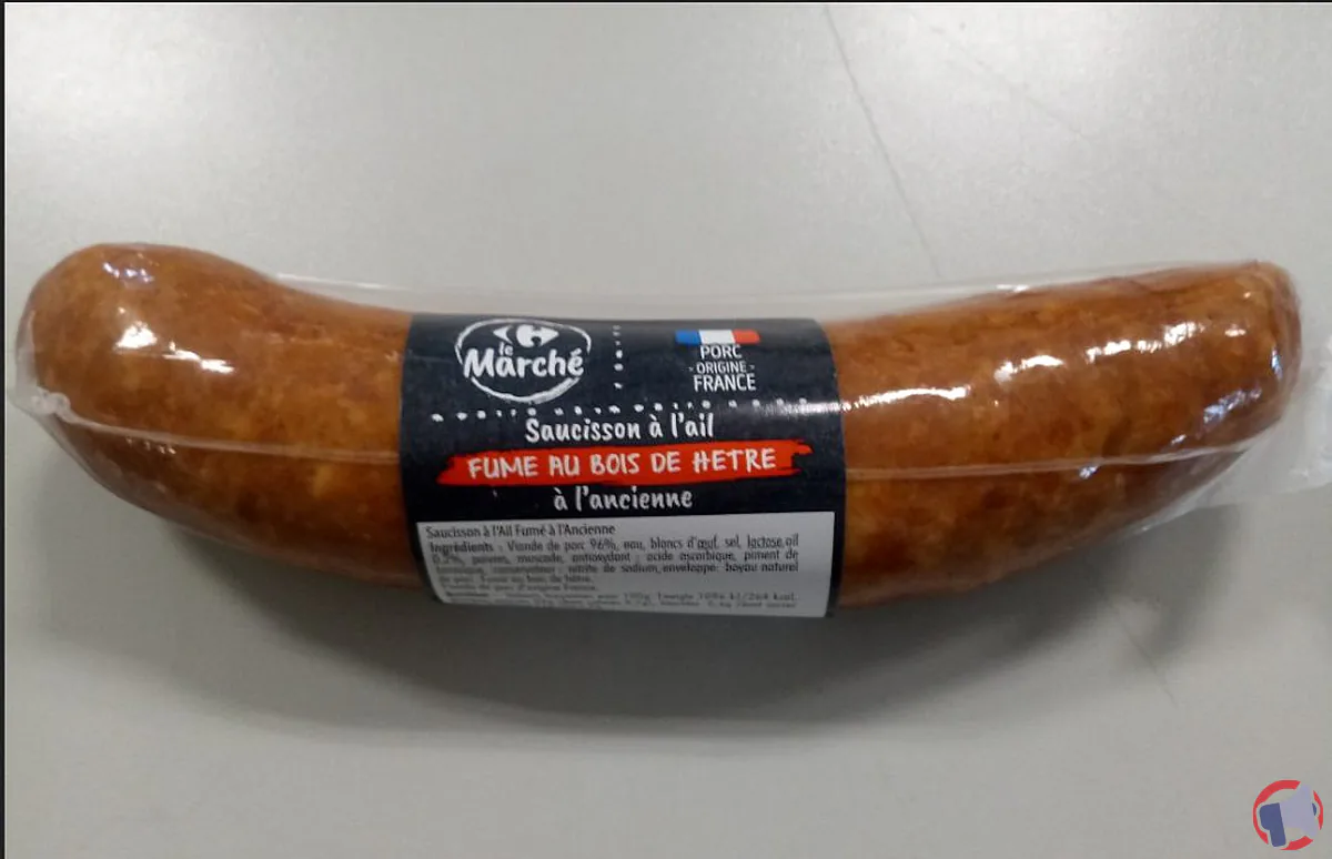 Rappel carrefour : marché saucisson ail fumé au bois, attention aux risques