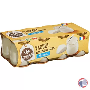 Rappel produit YAOURT AU LAIT ENTIER POT VERRE CARREFOUR ORIGINAL