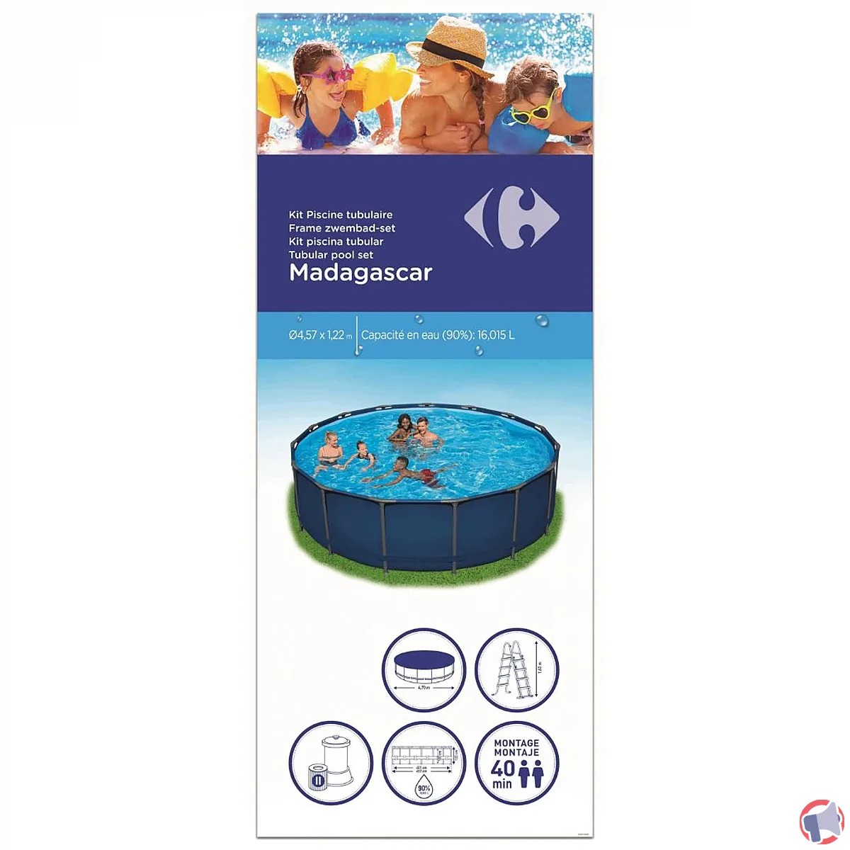 Carrefour : rappel d’une piscine tubulaire modèle madagascar