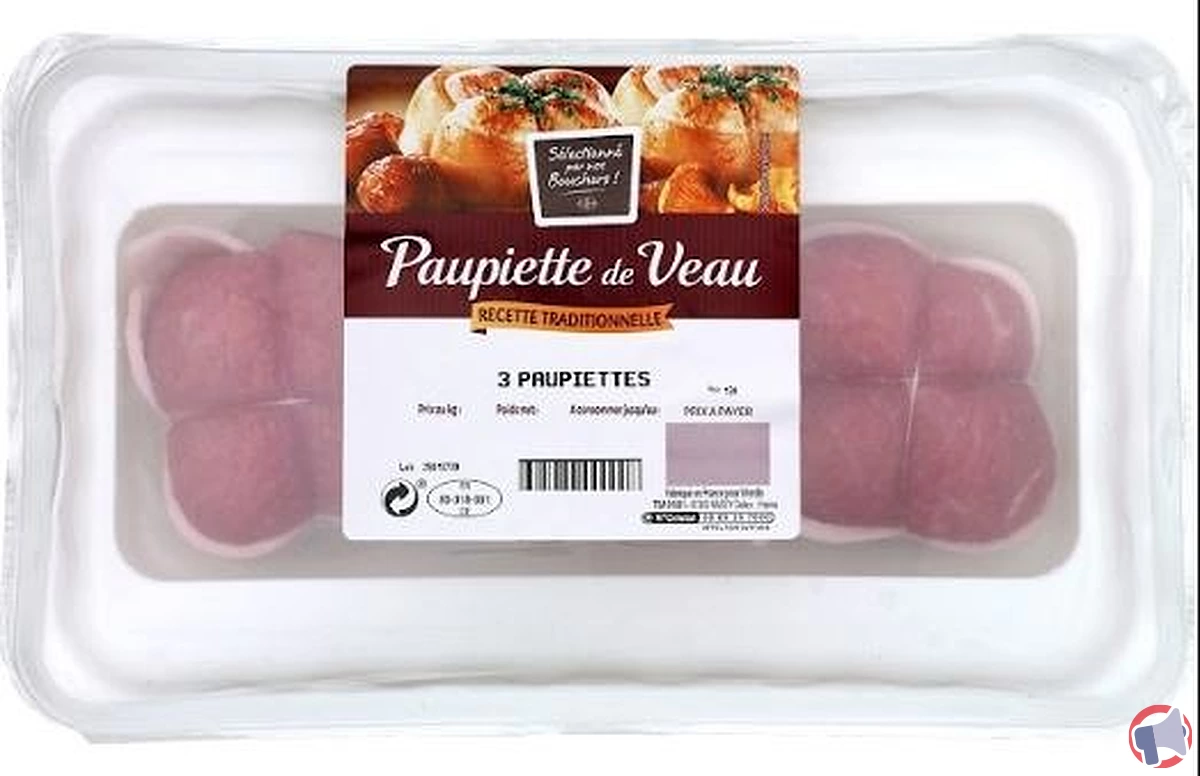 Rappel de produit : Paupiette de veau de la marque Carrefour Selection De Nos Bouchers