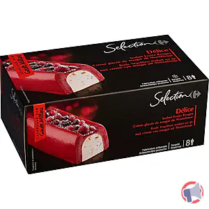 Rappel produit Délice - Sorbet Fruits Rouges Crème glacé de nougat de Montélimar 500g Carrefour Selection