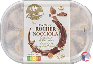 Rappel produit Bac Façon Rocher Nocciola Chocolat & Noisettes 900mL Carrefour Sensation
