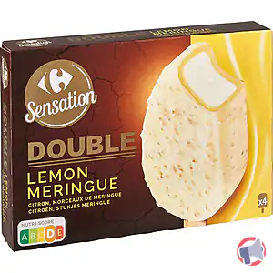 Rappel produit Bâtonnets Double Lemon Meringue x4 Carrefour Sensation
