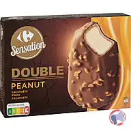 Rappel produit Carrefour Sensation Bâtonnets Double Peanut - Cacahuète x4