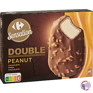 Rappel produit Bâtonnets Double Peanut - Cacahuète x4 Carrefour Sensation