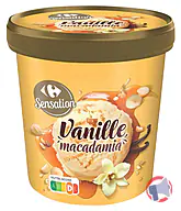 Rappel produit Pot glace Vanille macadamia 500ml 295g Carrefour Sensation (photo numéro 1)