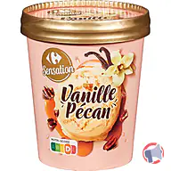 Rappel produit Pot glace Vanille Pécan 500ml 295g Carrefour Sensation (photo numéro 1)