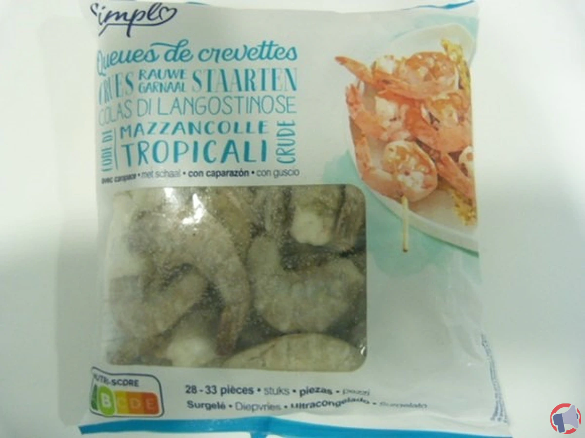 Rappel de produit : Queues de crevettes crues de la marque Carrefour Simpl