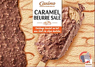 Rappel produit CASINO Bâtonnets caramel beurre salé enrobage chocolat au lait avec éclats de crêpes dentelle x4 308g / 400ml CASINO