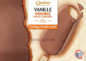 Rappel produit Bâtonnets vanille double sauce caramel enrobage chocolat au lait x4 340g / 440ml CASINO CASINO