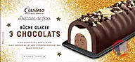 Rappel produit CASINO Bûche glacée 3 chocolats 534,1g / 1L CASINO