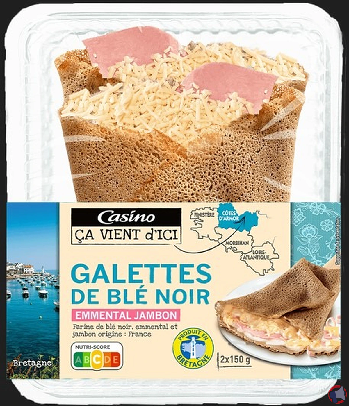 Rappel de produit : Galette de blé noir Emmental Jambon de la marque Casino ça vient d'ici