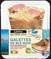 Rappel produit Galette de blé noir Emmental Jambon - 2x150g - Casino ça vient d'ici Casino ça vient d'ici