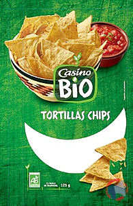 Rappel produit Chips tortilla BIO, 125g, Casino Casino