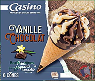 Rappel produit Cônes glacés x6 720ml CASINO Vanille/Fraise, Caramel Beurre salé, Vanille/Chocolat CASINO (photo numéro 3)