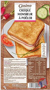 Rappel produit CROQUE MONSIEUR A POELER 200g CASINO CASINO
