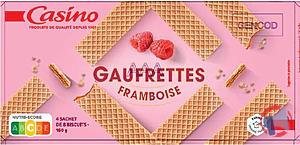 Rappel produit Gaufrettes framboise 160g Casino CASINO